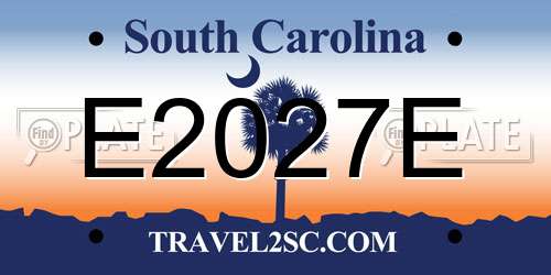 E2027E South Carolina License Plate