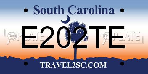E202TE South Carolina License Plate