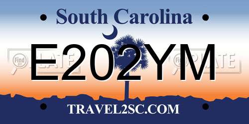 E202YM South Carolina License Plate