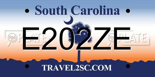 E202ZE South Carolina License Plate