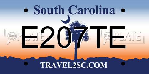 E207TE South Carolina License Plate