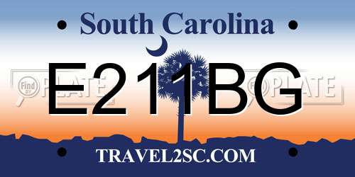 E211BG South Carolina License Plate