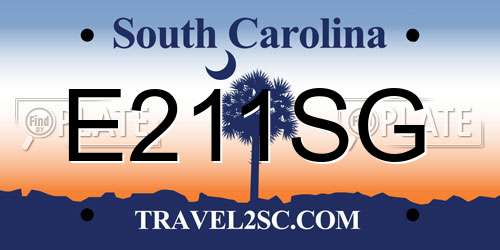 E211SG South Carolina License Plate
