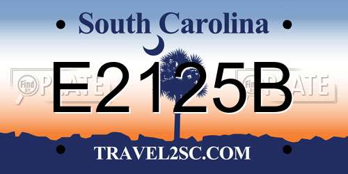 E2125B South Carolina License Plate