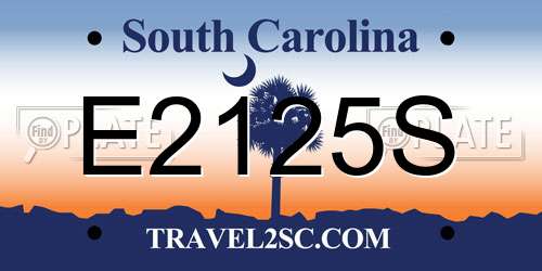 E2125S South Carolina License Plate