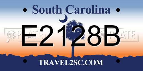 E2128B South Carolina License Plate