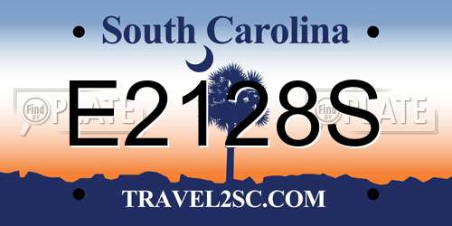 E2128S South Carolina License Plate