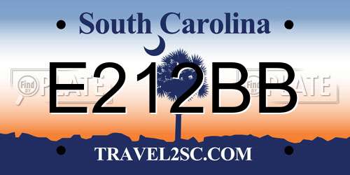 E212BB South Carolina License Plate