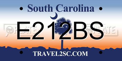 E212BS South Carolina License Plate