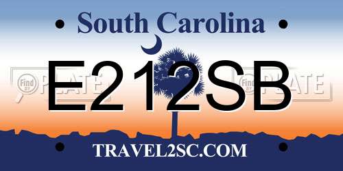 E212SB South Carolina License Plate