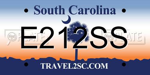 E212SS South Carolina License Plate
