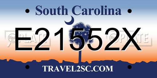 E21552X South Carolina License Plate