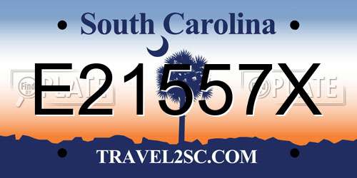 E21557X South Carolina License Plate