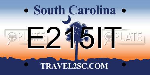E215IT South Carolina License Plate