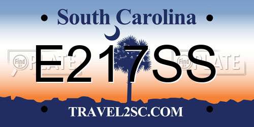 E217SS South Carolina License Plate