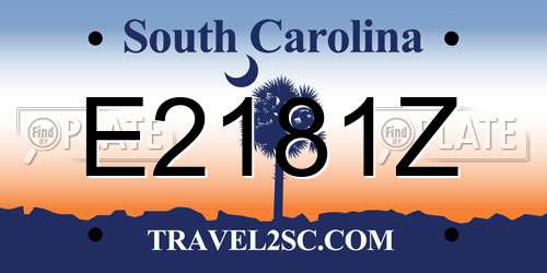 E2181Z South Carolina License Plate