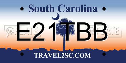 E21TBB South Carolina License Plate