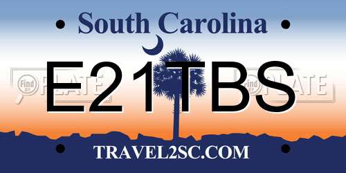 E21TBS South Carolina License Plate