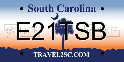 E21TSB South Carolina License Plate