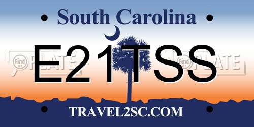E21TSS South Carolina License Plate