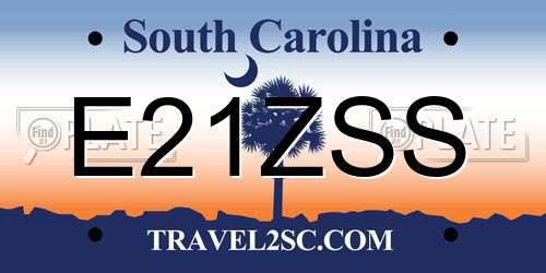 E21ZSS South Carolina License Plate
