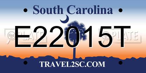 E22015T South Carolina License Plate