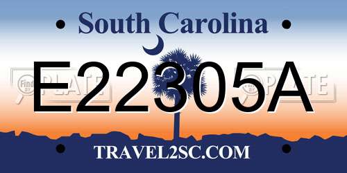 E22305A South Carolina License Plate
