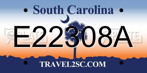 E22308A South Carolina License Plate