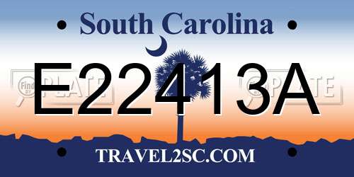 E22413A South Carolina License Plate