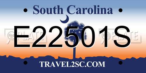 E22501S South Carolina License Plate