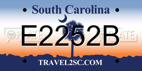 E2252B South Carolina License Plate