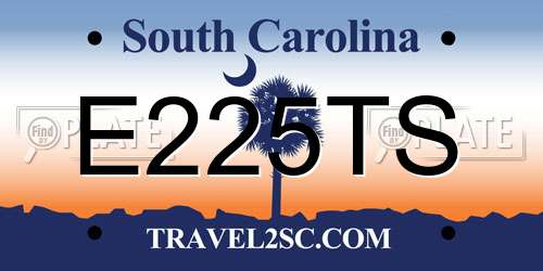 E225TS South Carolina License Plate