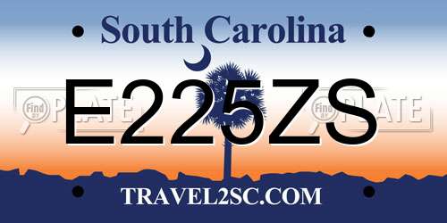 E225ZS South Carolina License Plate