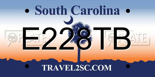E228TB South Carolina License Plate