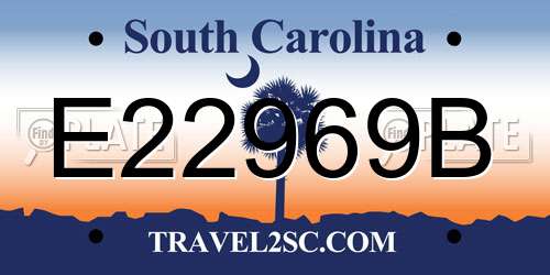 E22969B South Carolina License Plate