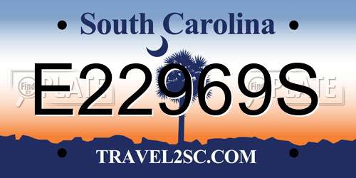 E22969S South Carolina License Plate