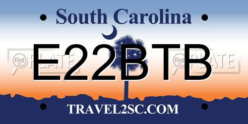 E22BTB South Carolina License Plate