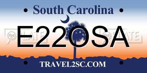 E22OSA South Carolina License Plate