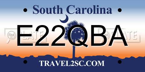 E22QBA South Carolina License Plate