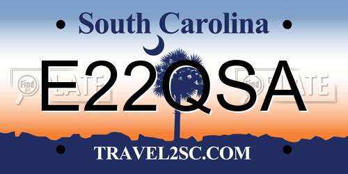 E22QSA South Carolina License Plate
