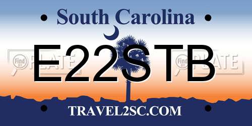 E22STB South Carolina License Plate