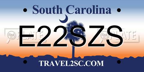 E22SZS South Carolina License Plate