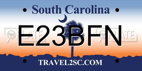 E23BFN South Carolina License Plate