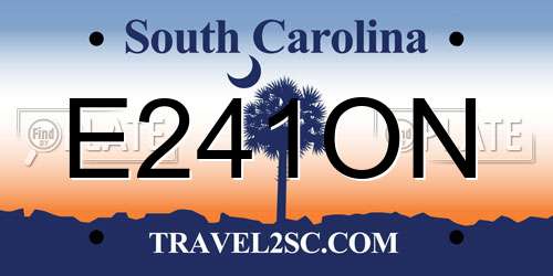 E241ON South Carolina License Plate