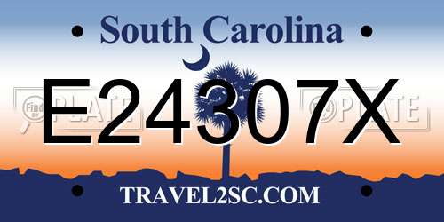 E24307X South Carolina License Plate