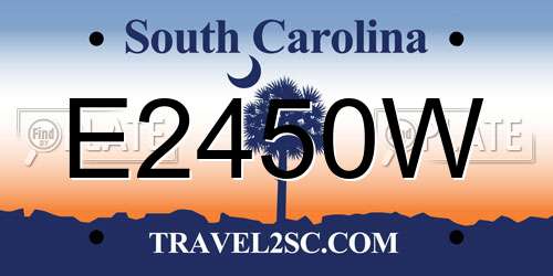 E2450W South Carolina License Plate