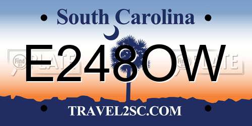 E248OW South Carolina License Plate