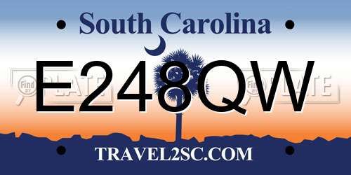 E248QW South Carolina License Plate
