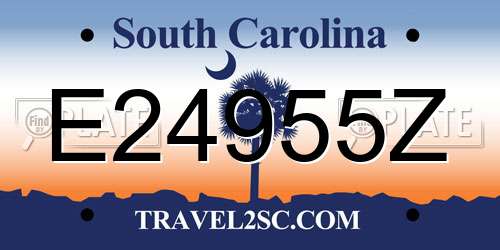 E24955Z South Carolina License Plate