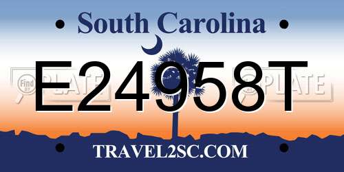 E24958T South Carolina License Plate